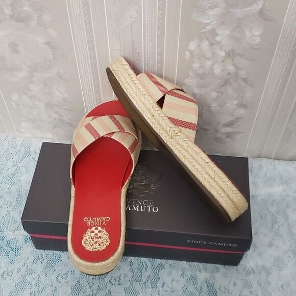 Vince Camuto Carran Espadrilles Sandals Slides NIB Red Size 9M - Picture 9 of 10